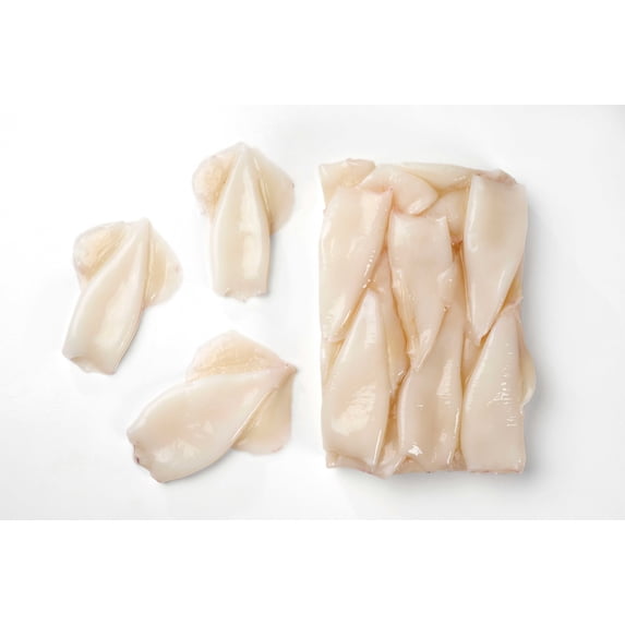 Pana Pesca Traditionally Cleaned Squid Tubes - 5/8 inch Tubes, 2.5 Pound - 4 per case.