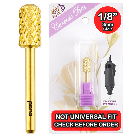 Pana Professional 1/8" Gold Smooth Top Large Barrel Carbide Bit - 4X Coarse