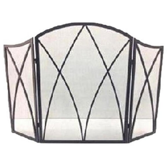 Panacae 3-Panel Steel Folding Gothic Fireplace Screen