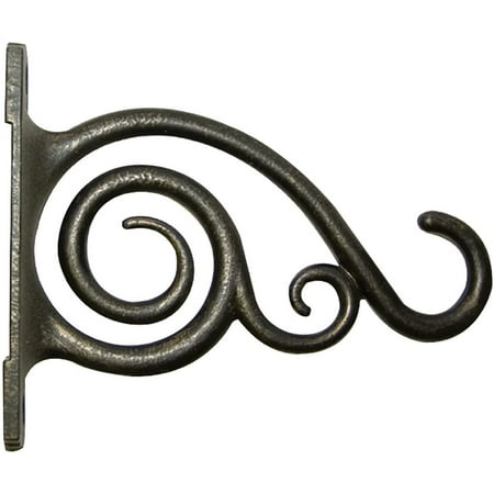 Panacea 100506642 Plant Bracket with Scroll Brushed, Bronze, 6"