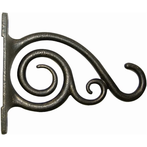 Panacea 100506642 Plant Bracket with Scroll Brushed, Bronze, 6"