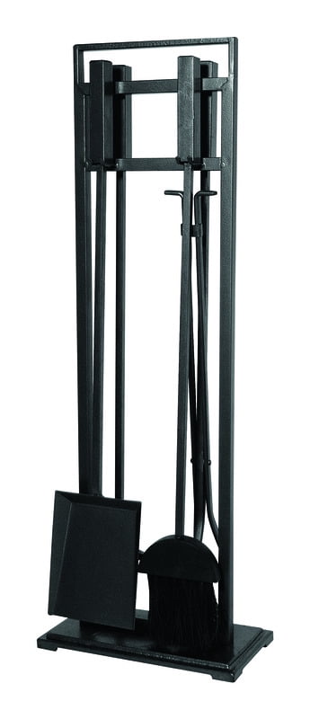 Slate Gray Matte Finish 5-Piece Indoor Fireplace Tool Set