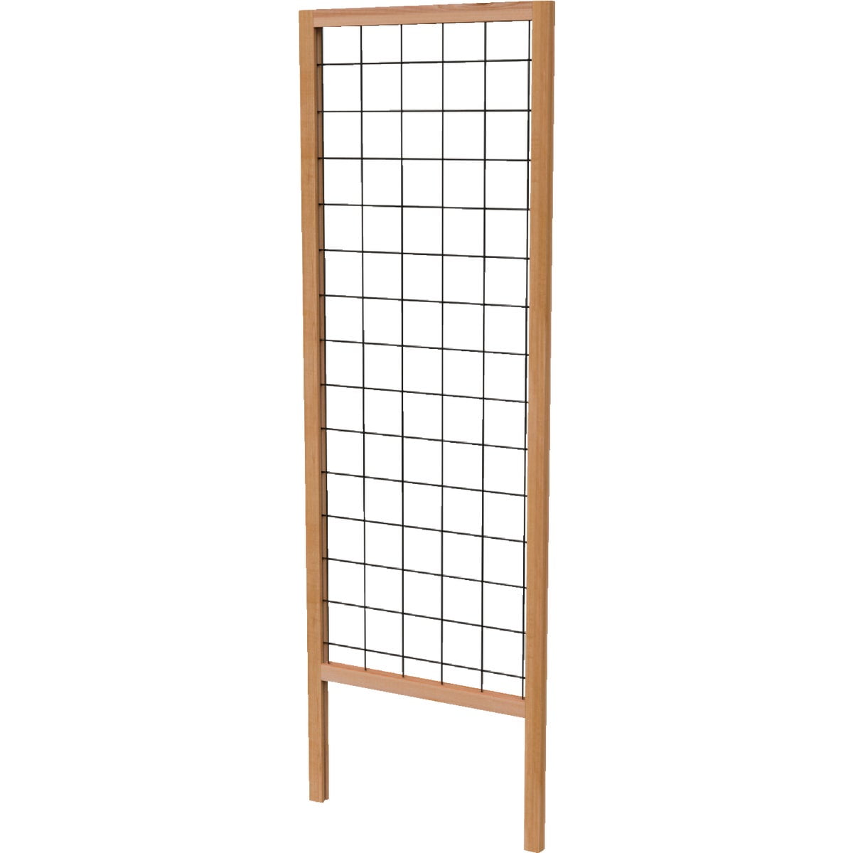 Tan Cedar and Black Wire Grid Rectangle Trellis
