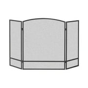 Panacea 30 by 48 Inch 3 Panel Fireplace Screen with Arched Design, Black