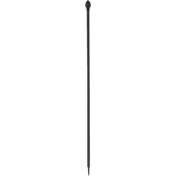 Panacea 38" Metal Garden Fence Post, Black - Decorative Finial Fence Posts