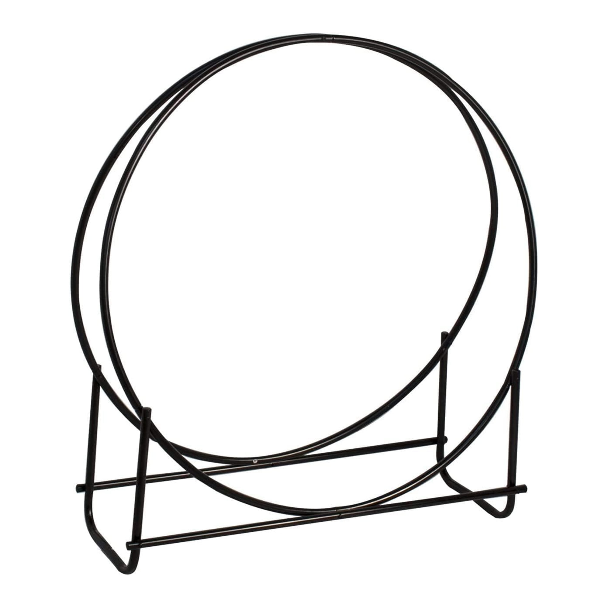 Panacea Black Powder Coated Tubular Steel 40 Inch Log Hoop Rack