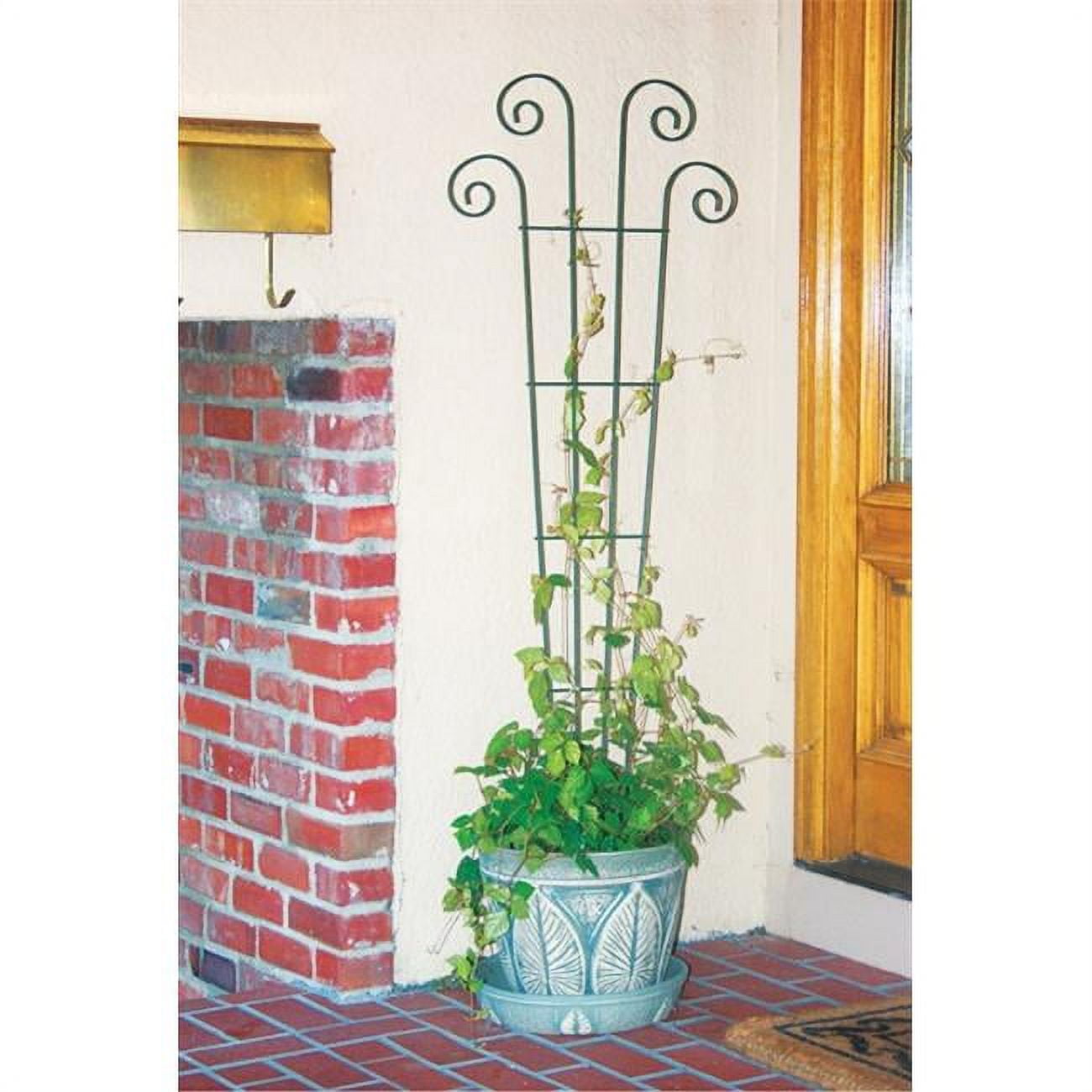 Panacea 48 in. Black Metal Scroll Trellis