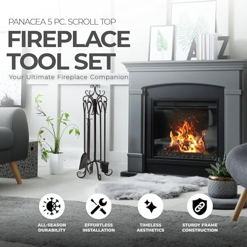 Panacea 5Piece Scroll Top Fireplace Tool Set