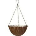 thumbnail image 1 of Panacea Resin Wicker Round Hanging Basket - Classic Weave - 14 in, Brown, 1 of 2