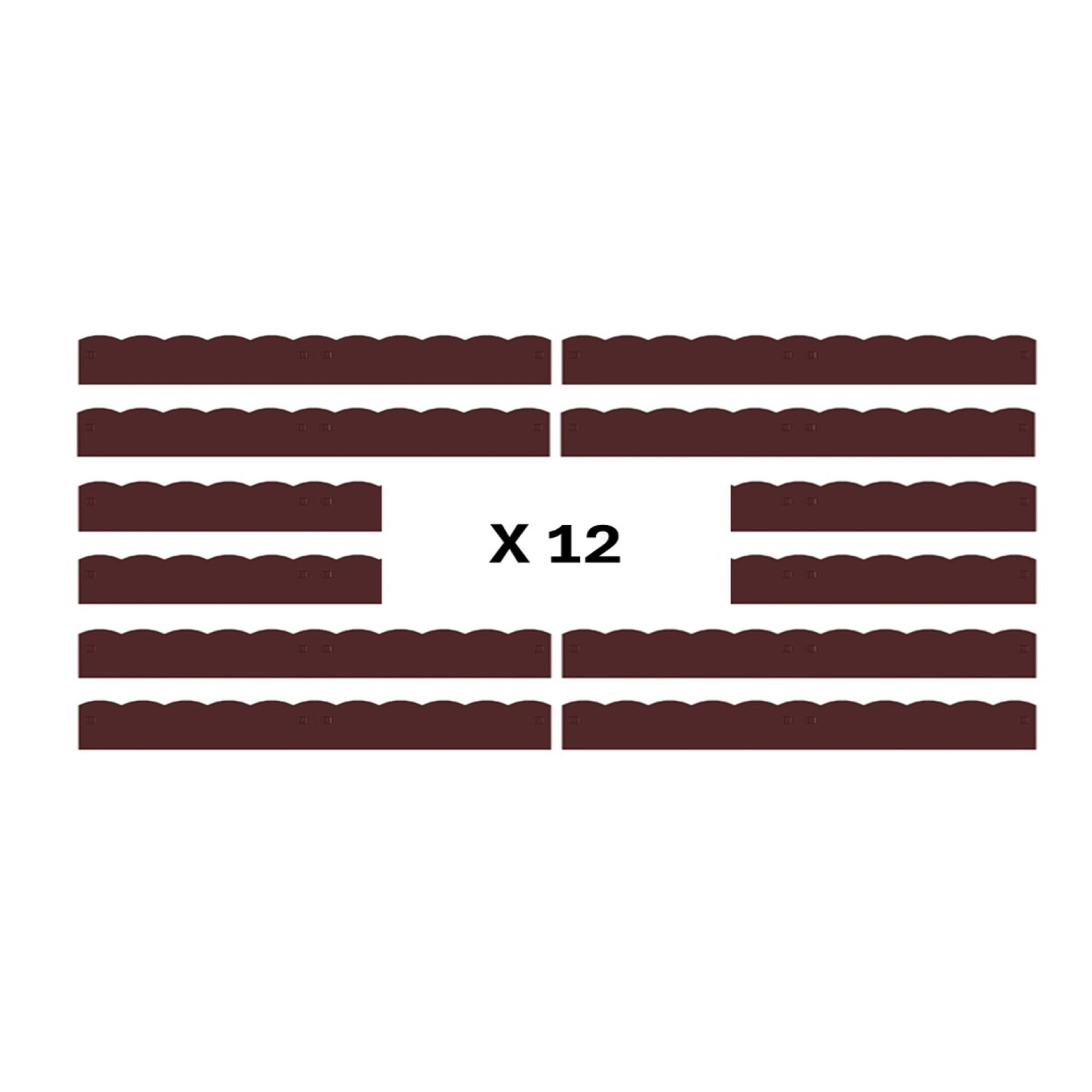 Panacea 83641-12 Steel Garden Metal Edging Border, Scalloped Panels, Set of 12, Rustic Bronze