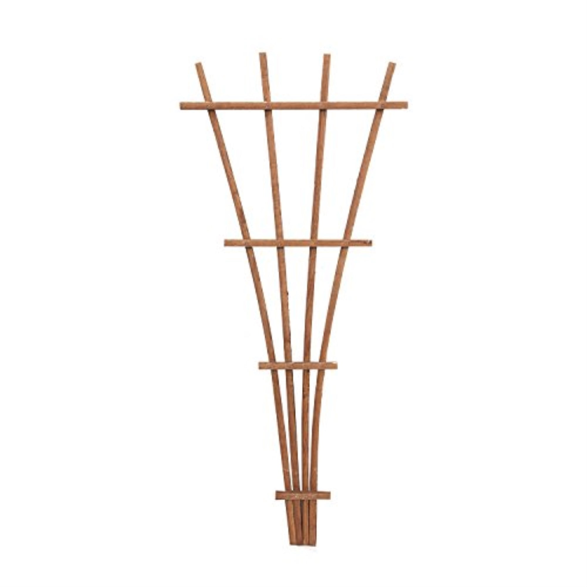 Brown Wood 48" Fan Trellis for Climbing Plants