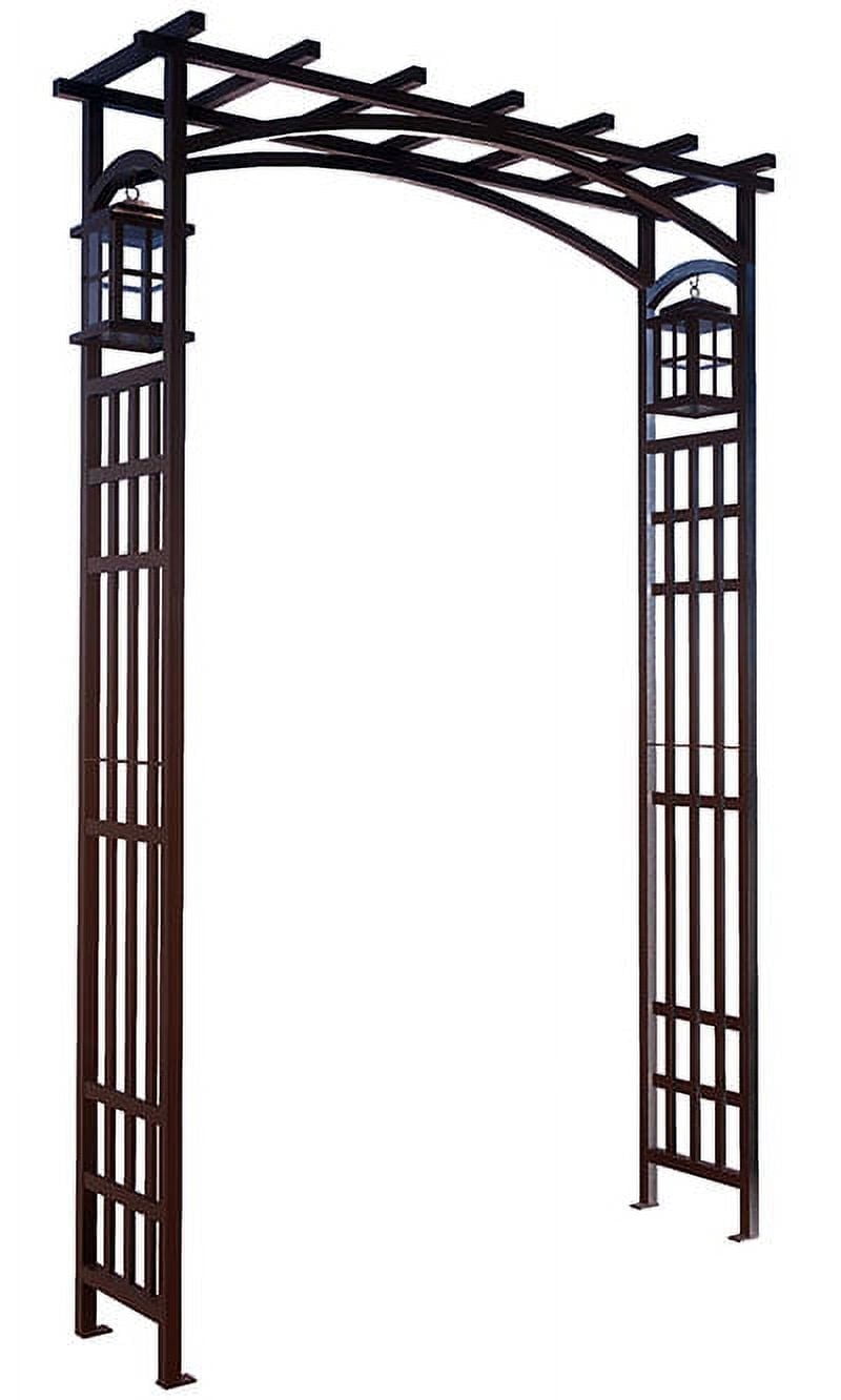 Panacea 84303 Mission Garden Arbor with Lanterns, Black, 79.5"H
