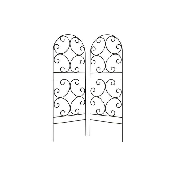 Panacea 84401 Scroll Trellises, Black, 72" H, Pack of 2