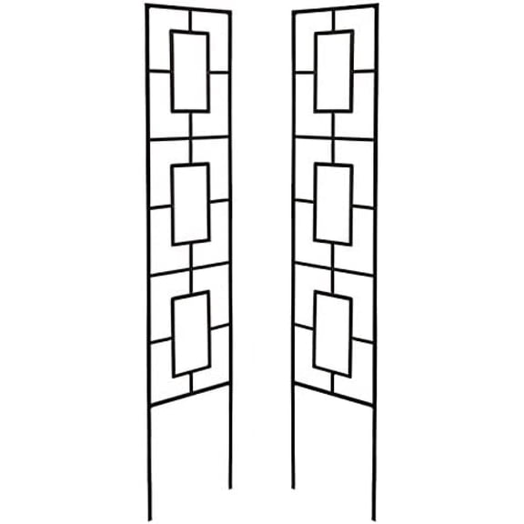 Panacea 84445 Contemporary Pot Trellises, Black, 46" H, Pack of 2