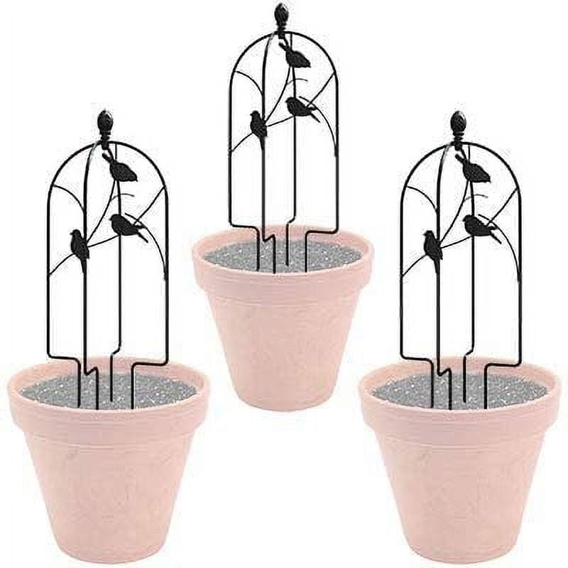 Panacea Perching Birds Folding Pot Trellis, Black, 24"H