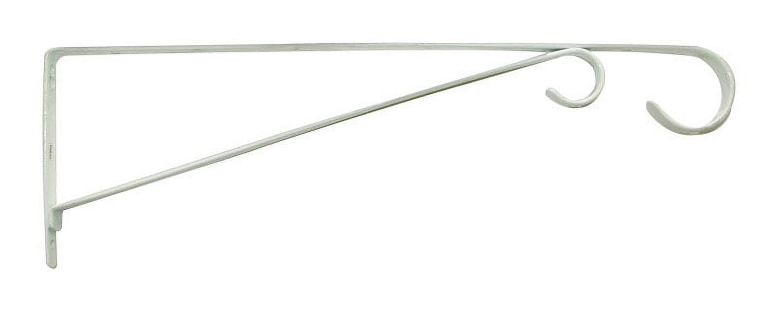 White Steel 15-Inch Hanging Plant Bracket with Loop