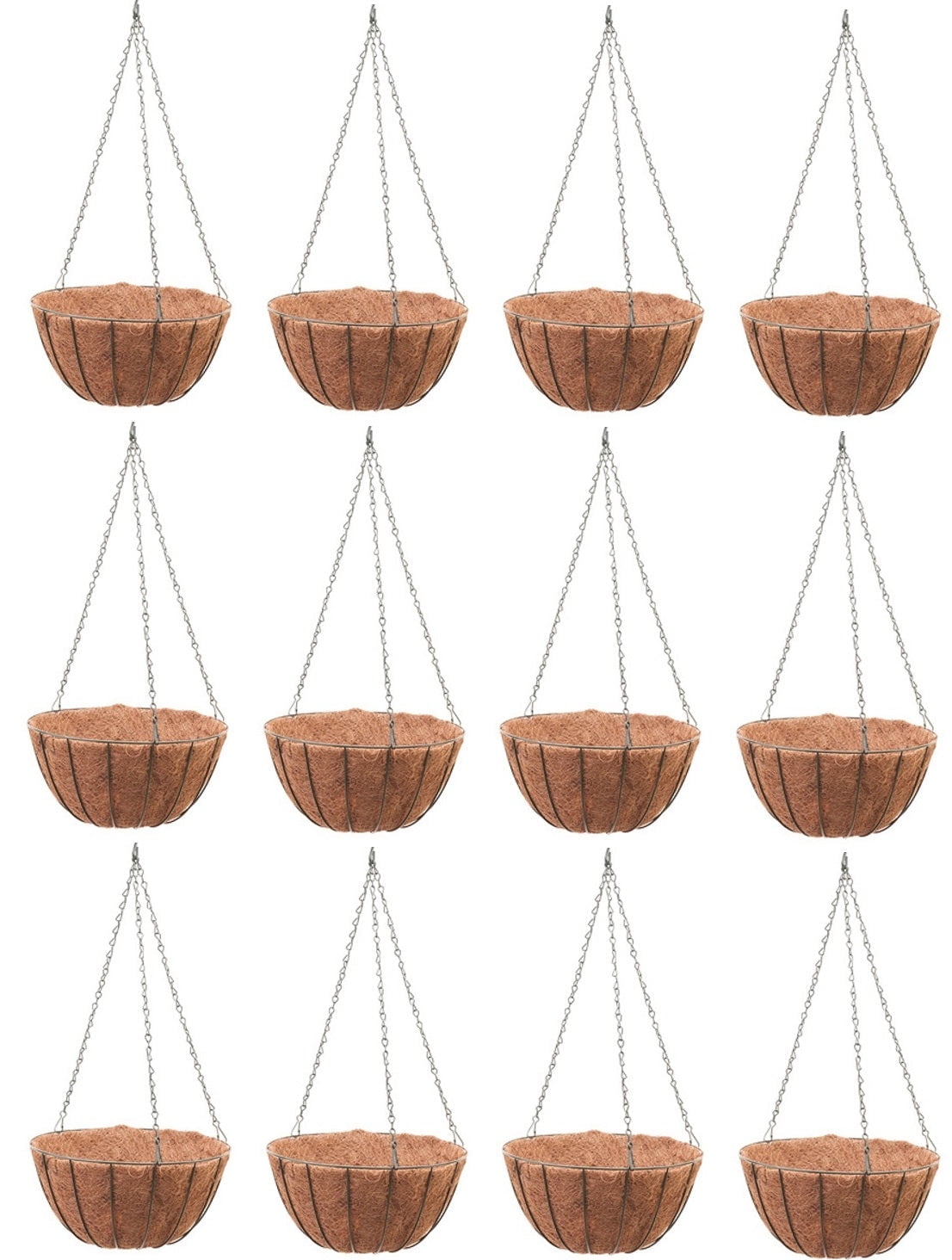 Panacea 88500GT 12" Green Round Growers Hanging Basket Pot / Planter - Quantity of 12