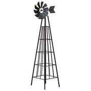 Panacea 72 In. Metal Garden Obelisk Outdoor Trellis, Decorative Windmill for Climbing Plants, Vines, and Flowers