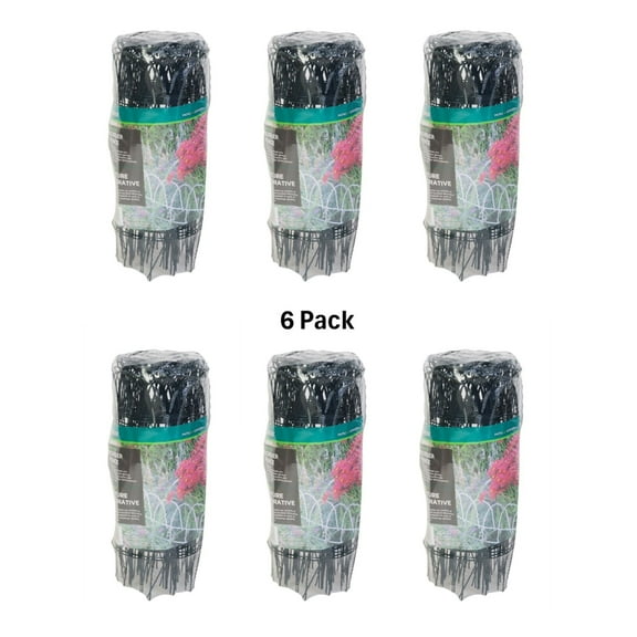 Panacea Set of 6 Green Wire Garden Edging Fence Roll, 14" x 20' Long, Border Edging