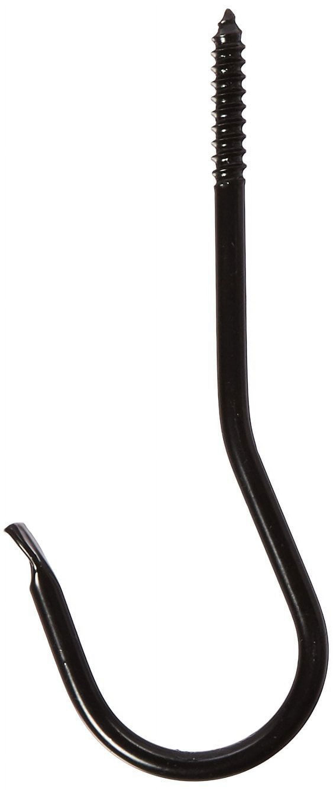 Black Powder Coated Metal 6-inch Threaded J-Hook Plant Hook