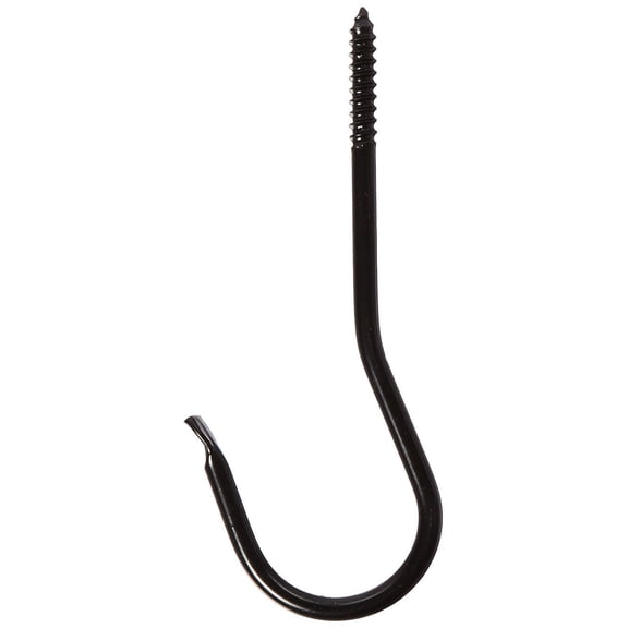 Panacea Forged Threaded J Hook - Steel, Screw-In, Black - 1 Pack, 6 Inch