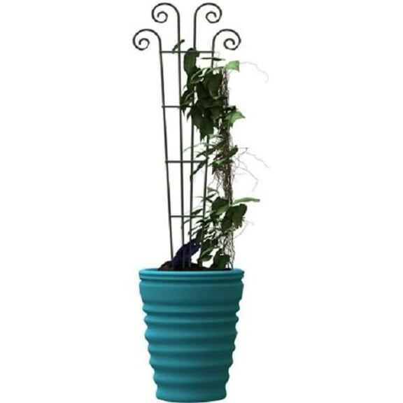 Panacea 89636 Steel Wave Style Pot Trellis, Green, 16" x 48"