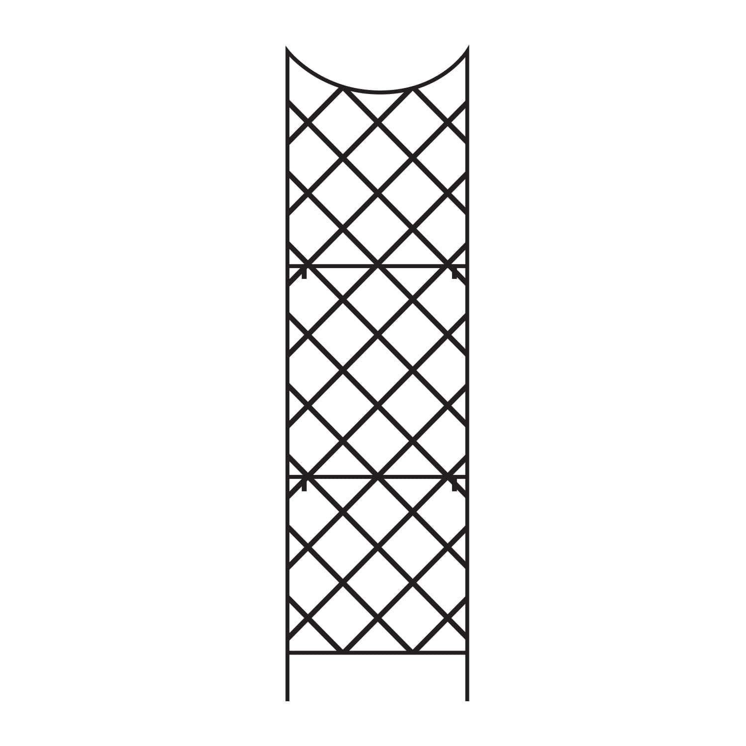 Black Steel 108" Tall Traditional Garden Trellis