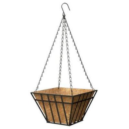 Panacea 9 in. H X 14 in. W X 14 in. D Steel English Wide Band Hanging Basket Black/Brown