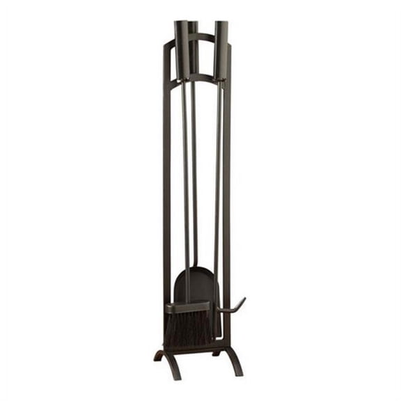 Panacea Black Matte Steel Fireplace Tool Set