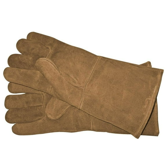 Panacea Breathable Fireplace Hearth Gloves Shields Splinters & Burns, Brown