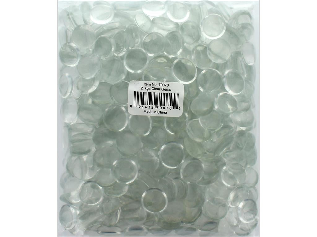 1-1/4 Clear Glass Gems - 1 Lb