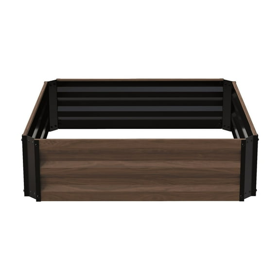 Panacea Expandable Raised Garden Bed - Rust Resistant Steel, Outdoor - 36 in Square, Brown