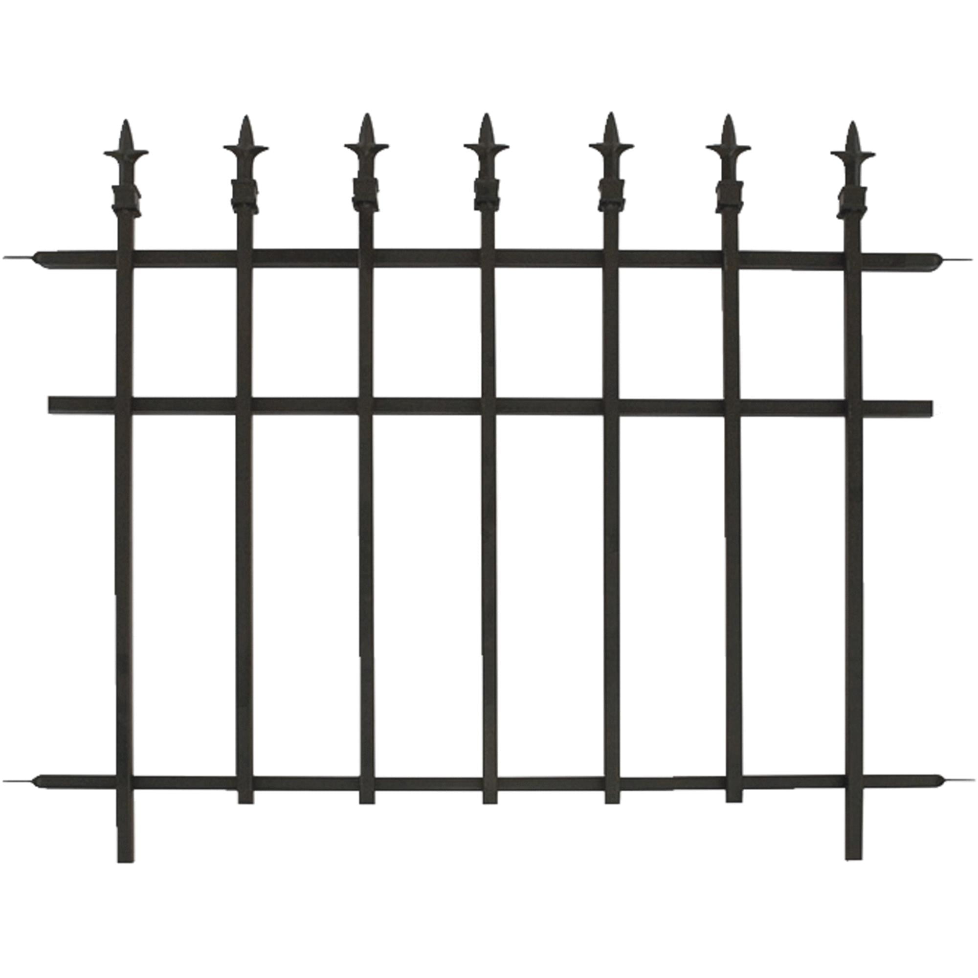 Black Metal Finial Decorative Border Fence Panel
