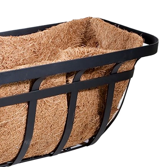 Panacea Flat Iron Series Planter Box, Black, 30", 88557