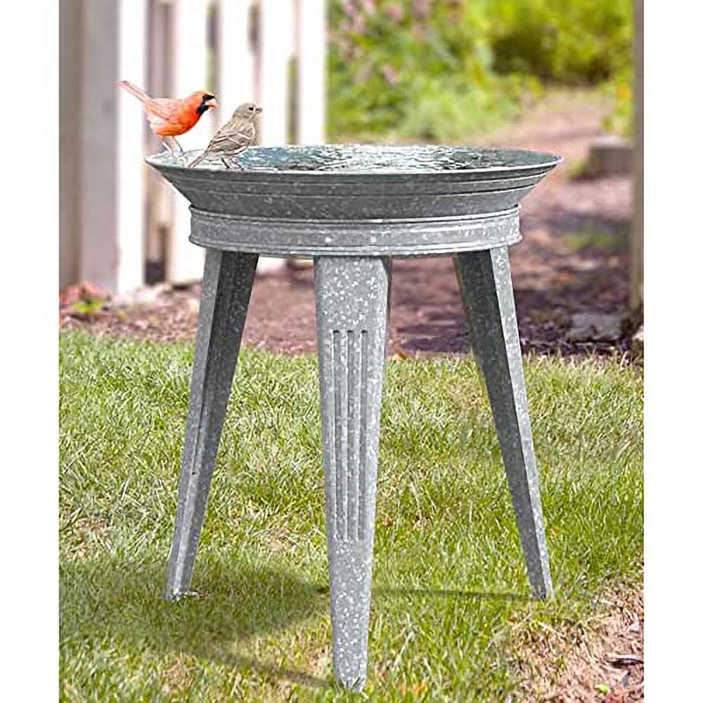 Panacea Galvanized Metal Outdoor Bird Bath, 2 Inch Bird Bath Bowl and 3 ...