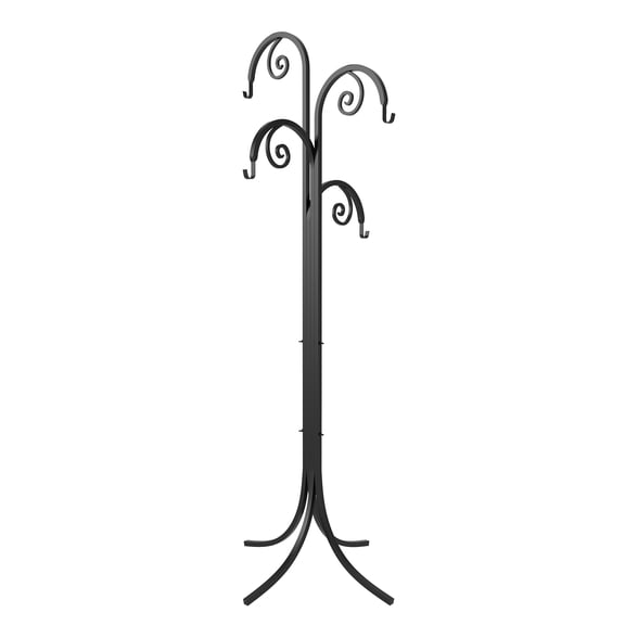 Panacea Large Scroll Hanger, Four Way Outdoor Hanging Hook, Black, 72"