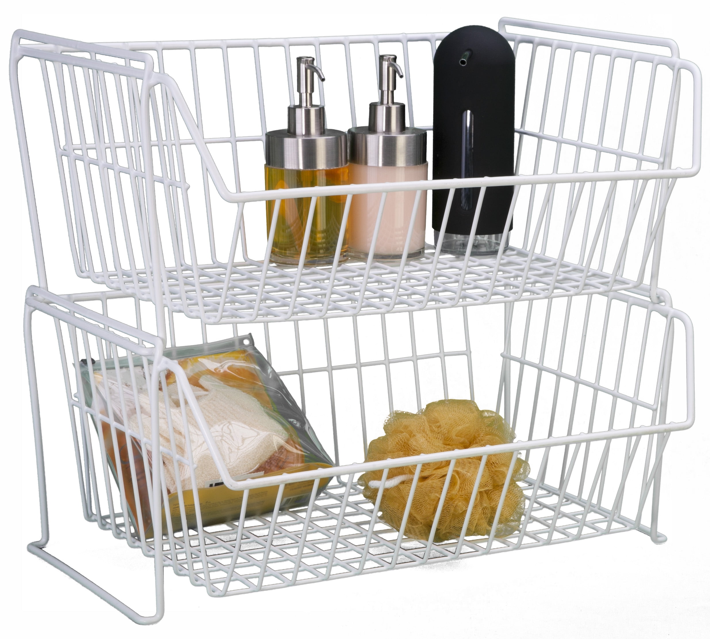 Panacea Large Stacking Basket, White