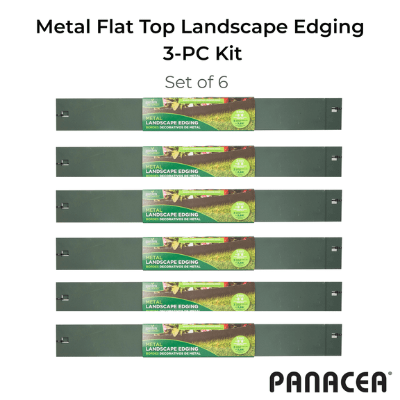 Panacea Metal Green Flat Top Landscape Edging 3-PC Kit, 6 Count
