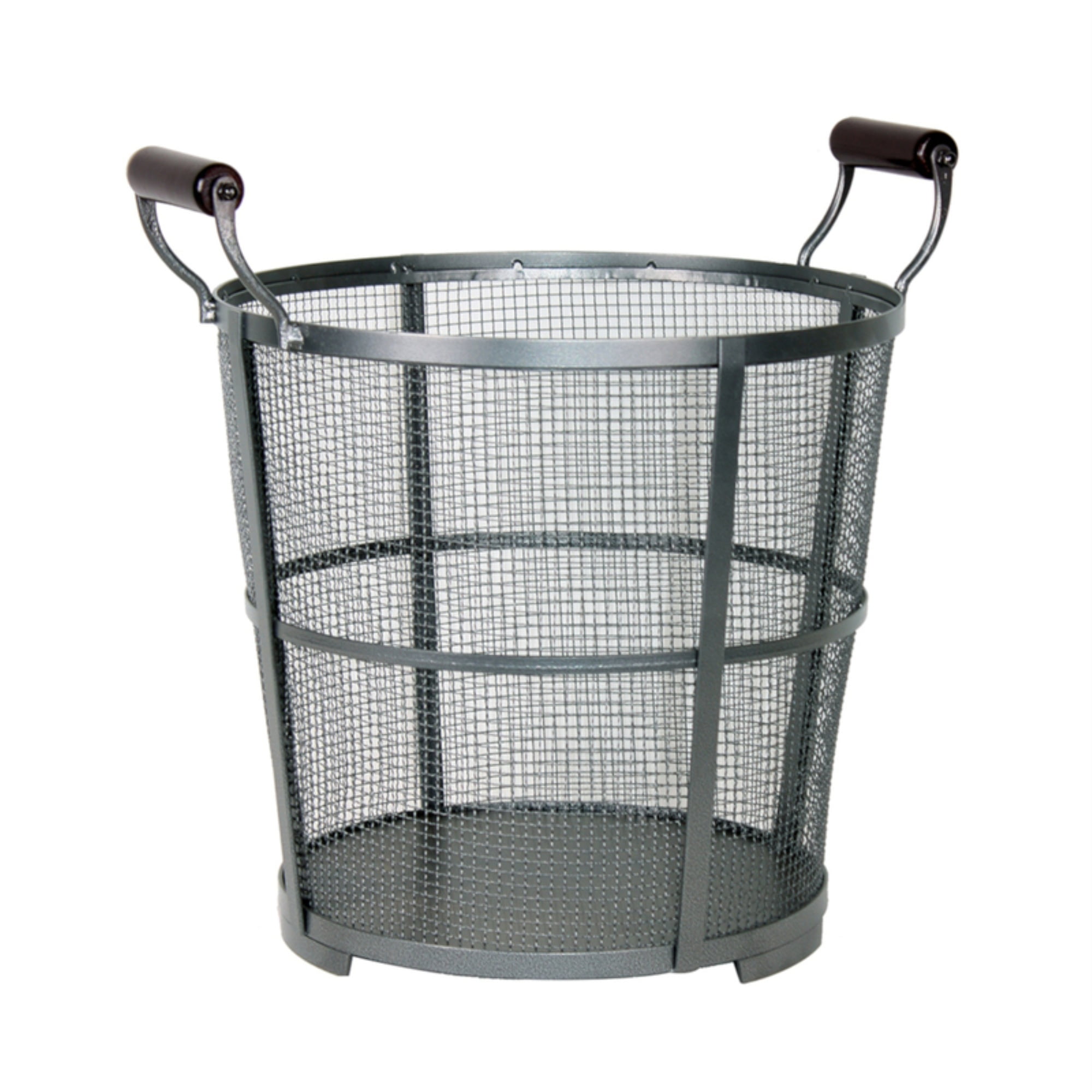 Panacea Gray Antique Iron Round Basket Log Bin