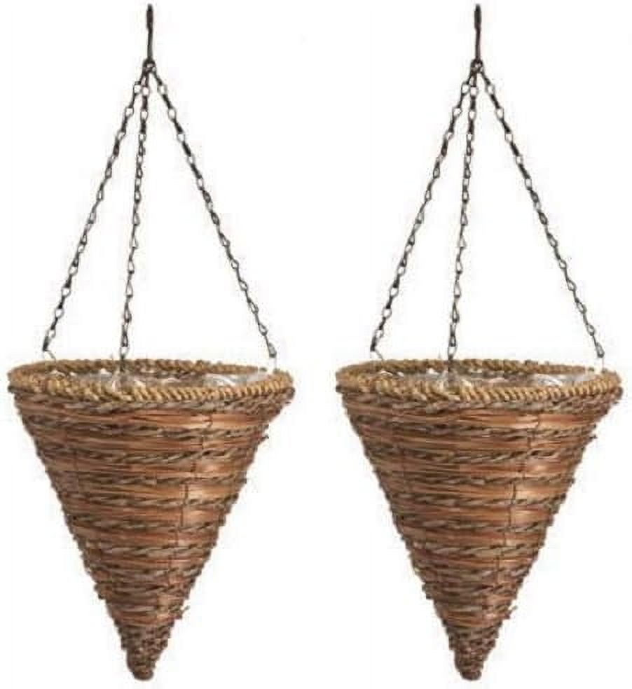Panacea No. 88636 12 Inch, Rope & Fern Wicker Cone Hanging Basket ...