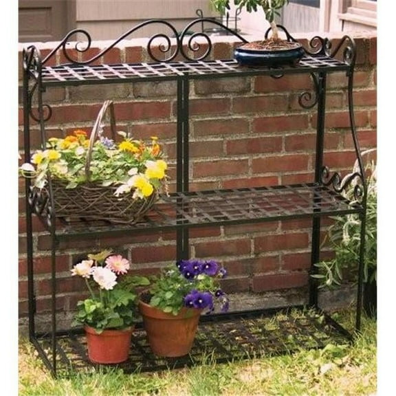 Forged 3 Tier Plant Stand Blk