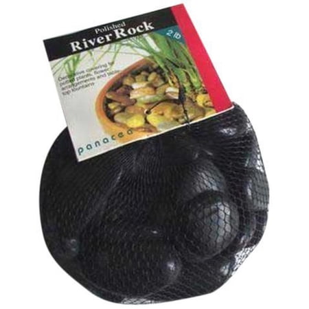Panacea Polished River Rocks, Black, 8 lbs.