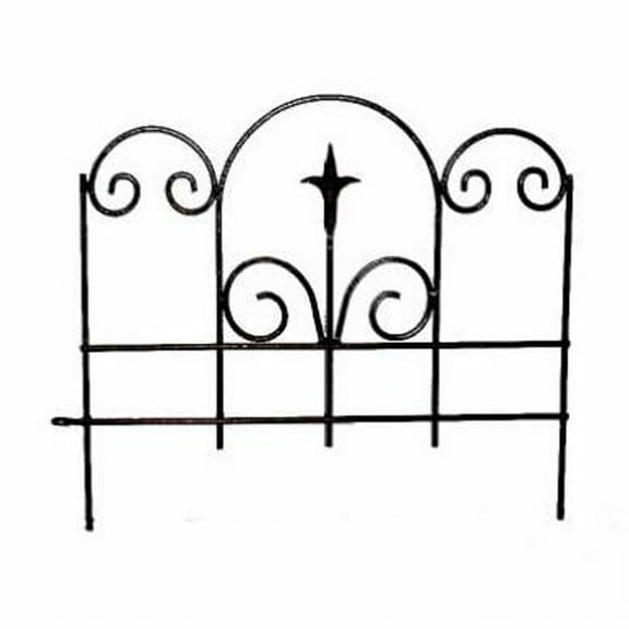 Panacea Decorative Garden Border Fence 89382 - Metal, Patchwork Pattern - 16 in x 18.5 in