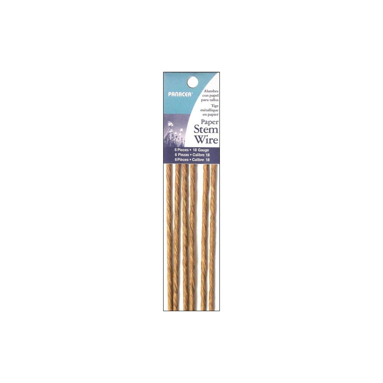 Panacea Products 18 Gauge Paper Wrapped Wire Stem Tan 6 pieces Walmart