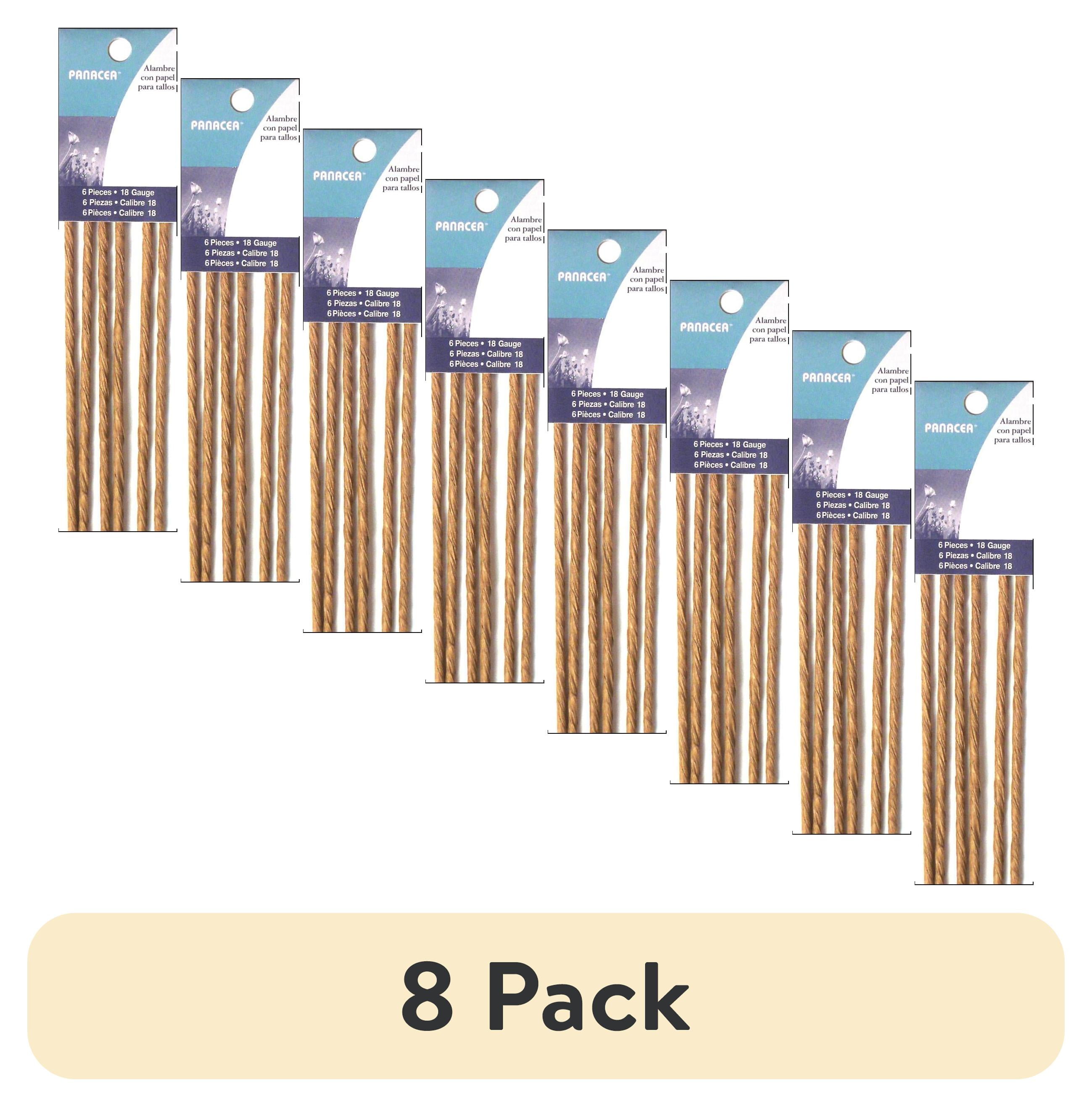 (8 pack) Panacea Products 18" Gauge Paper Wrapped Wire Stem, Tan, 6 pieces