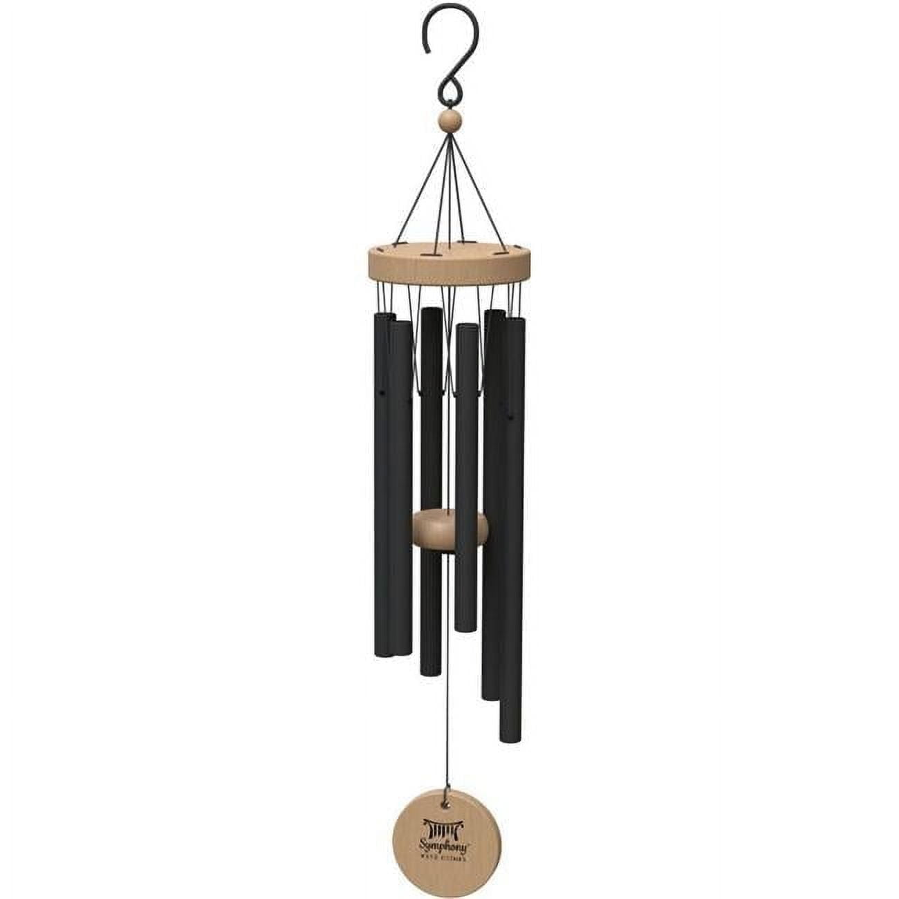Panacea Products 80119 24 in. Nordic Habitat Wind Chime with Matte Finish - Black