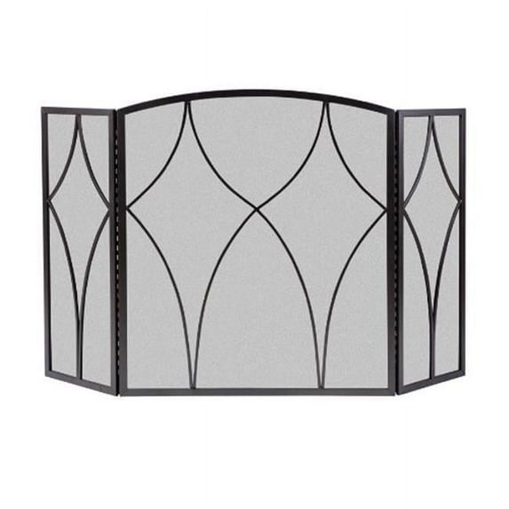 Panacea Products 249039 33.5 x 48 in. 3 Panel Diamond Style Fireplace Screen, Black