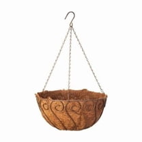 Panacea Products 261757 14 in. Round Hanging Plant Basket, Rust-Colored Steel