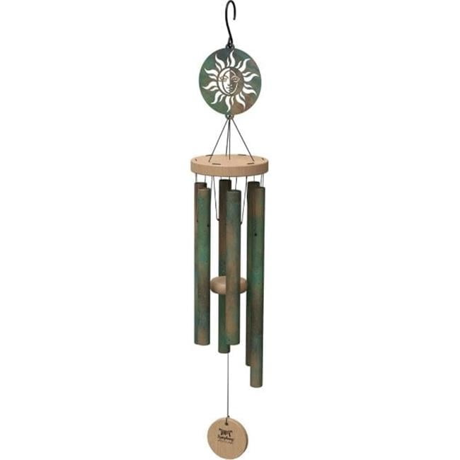 Panacea Products 80124 34 in. Aztec Sun Wind Chime with Verdigris Bell Finish