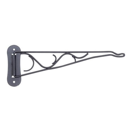Panacea Products 85401 10 in. Steel Black Swivel Plant Bracket - Black Steel Swivel Design Wall Mount Plant Hook 1 in. Assembled Height Outdoor Use